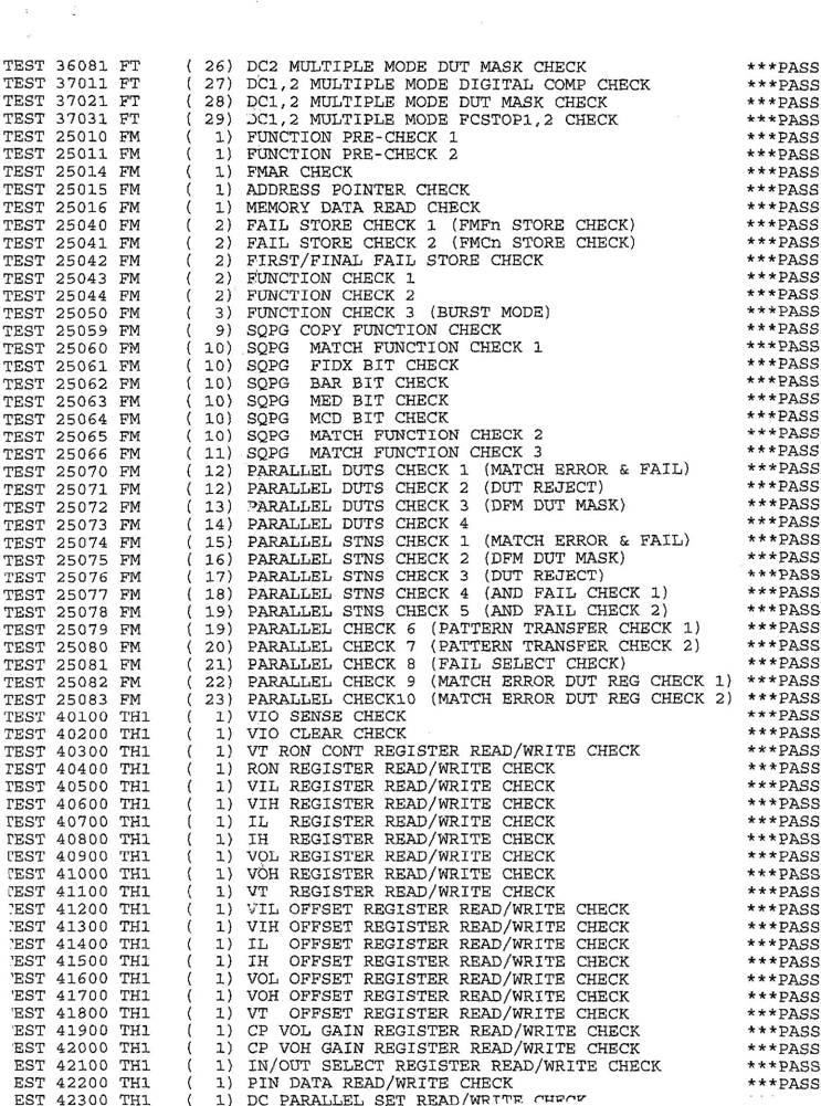 Advantest 3324 256pin Diagnostic Information