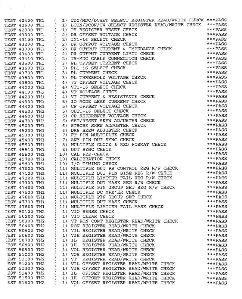 Advantest 3324 256pin Diagnostic Information